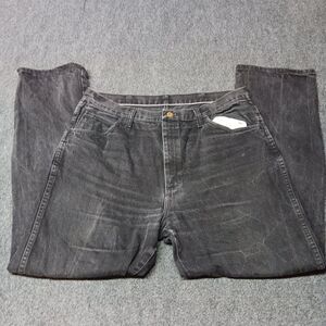 Vintage Legendary Gold Jeans Men 38x32 Black Regular‎ Fit Straight Leg Whiskered